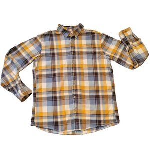 Eddie Bauer Classic Fit Men's Plaid Flannel Button-up Shirt Size TL 100% Cotton
